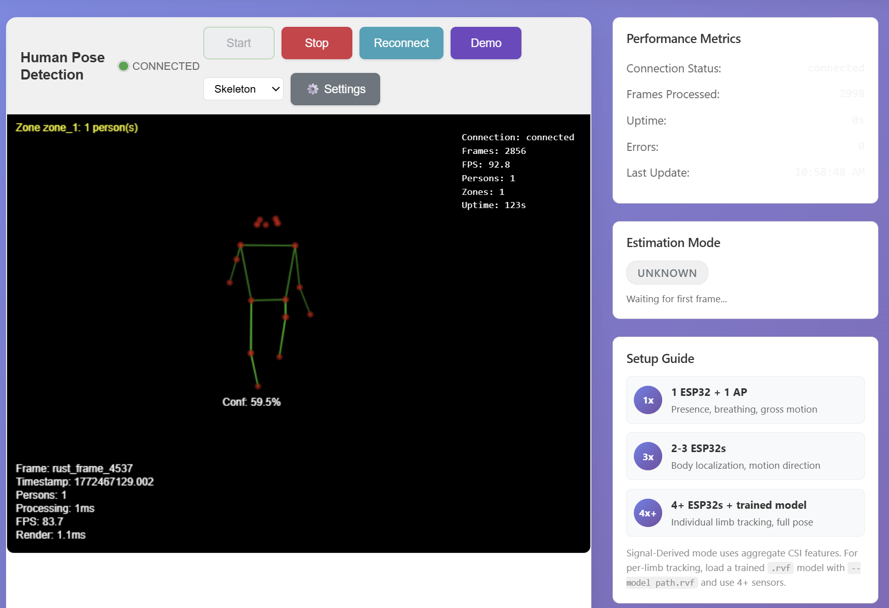 WiFi DensePose — Live pose detection with setup guide