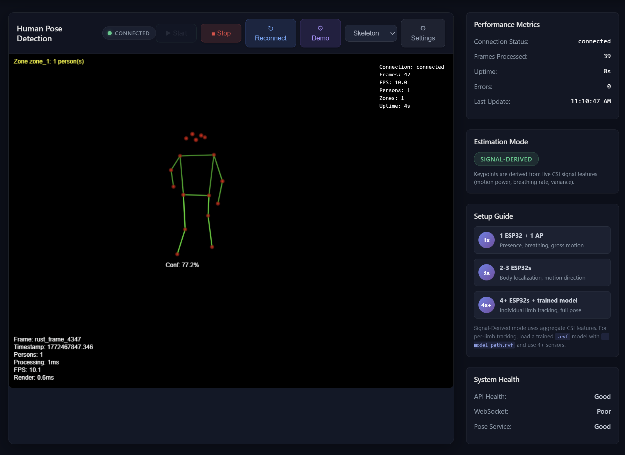 WiFi DensePose — Live pose detection with setup guide